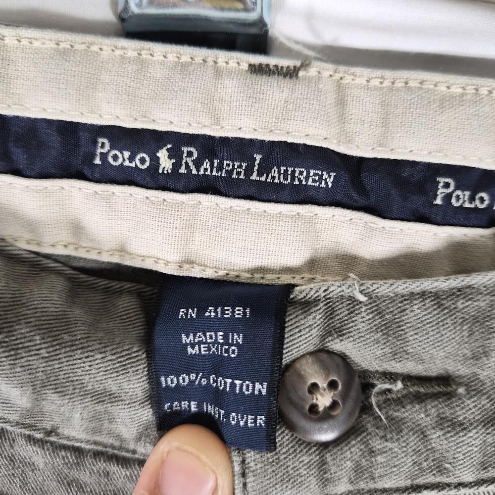 Vintage Polo Ralph Lauren Pleated Chino Pants Men's 38x30 Gray 100 Cotton - Picture 9 of 16